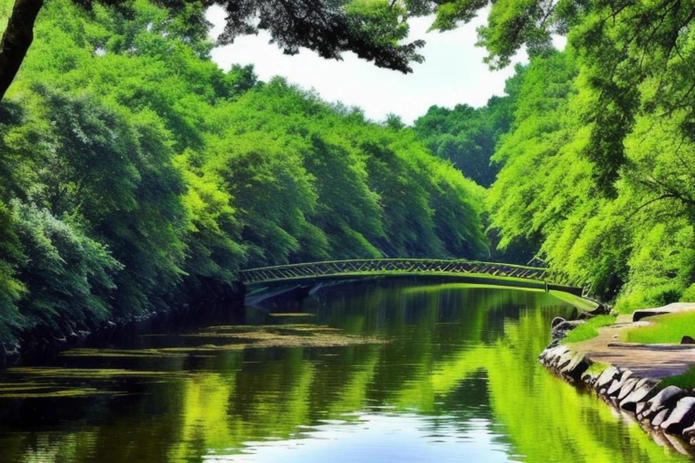 A serene and peaceful landscape with a flowing river